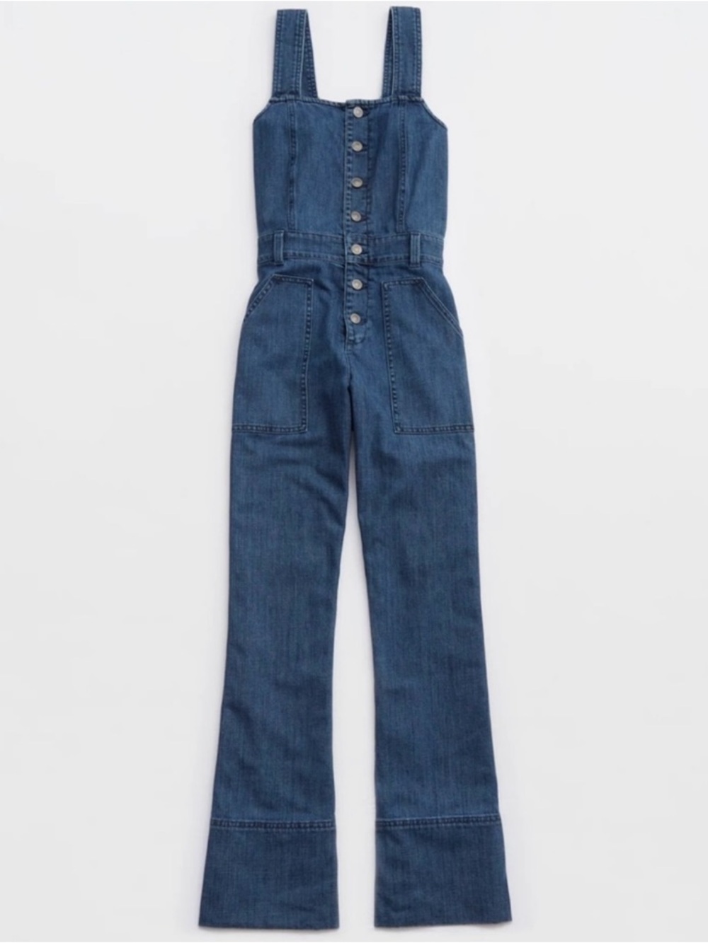 Aerie Denim Kick Flare Overalls